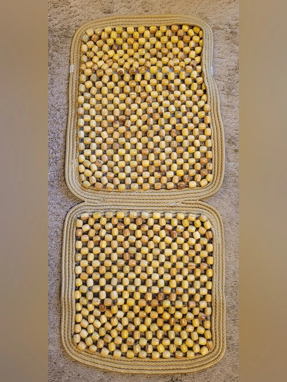 Beaded Seat Cushion in Natural Wood Tones